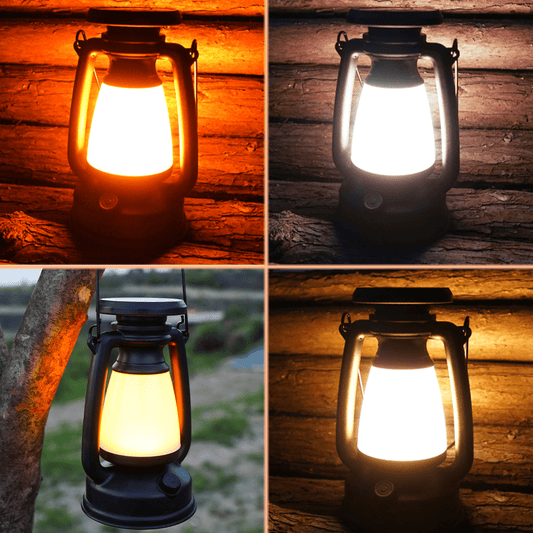 فانوس الزمن الجميل بالطاقة الشمسية 🔆 | إضاءة قوية، قابل للشحن وسهل الحمل