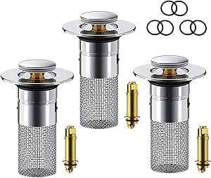 فلتر مغسلة ذكي مع سدادة ضاغطة – يمنع انسداد البالوعة ويجمع الأوساخ