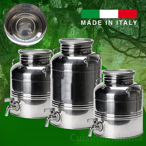 حاوية تخزين زيت الزيتون INOX أصلية – ستانلس ستيل صحي ومقاوم للأكسدة (صناعة إيطالية)